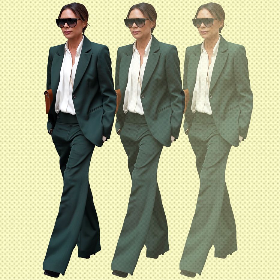 green trouser suit women