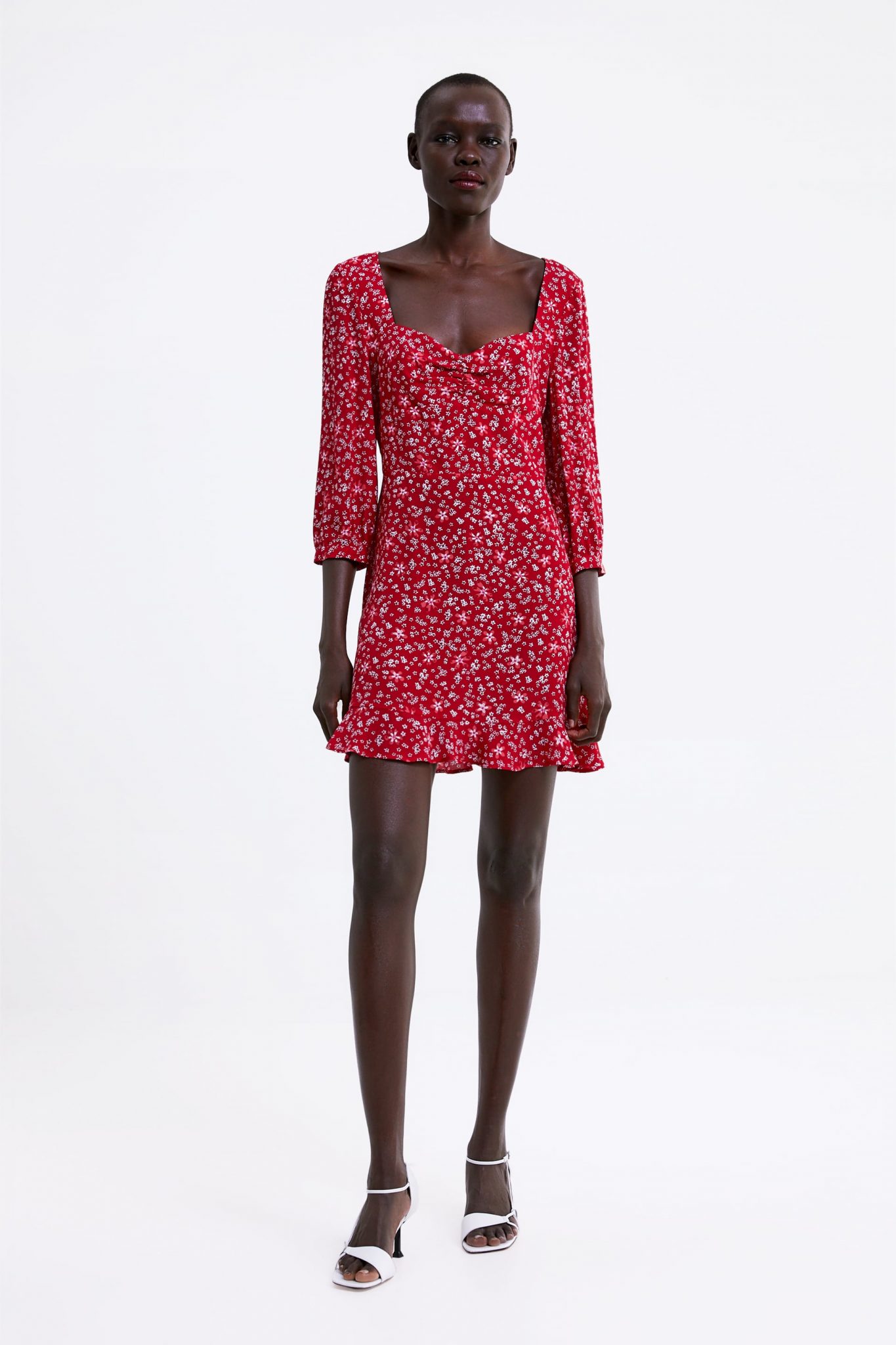 zara red daisy dress