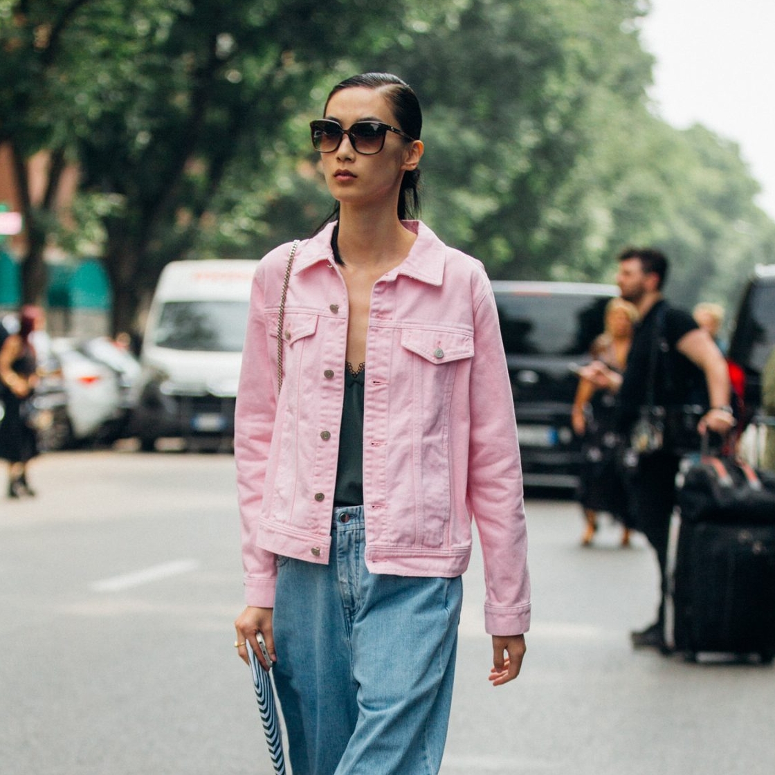 denim jacket colourful