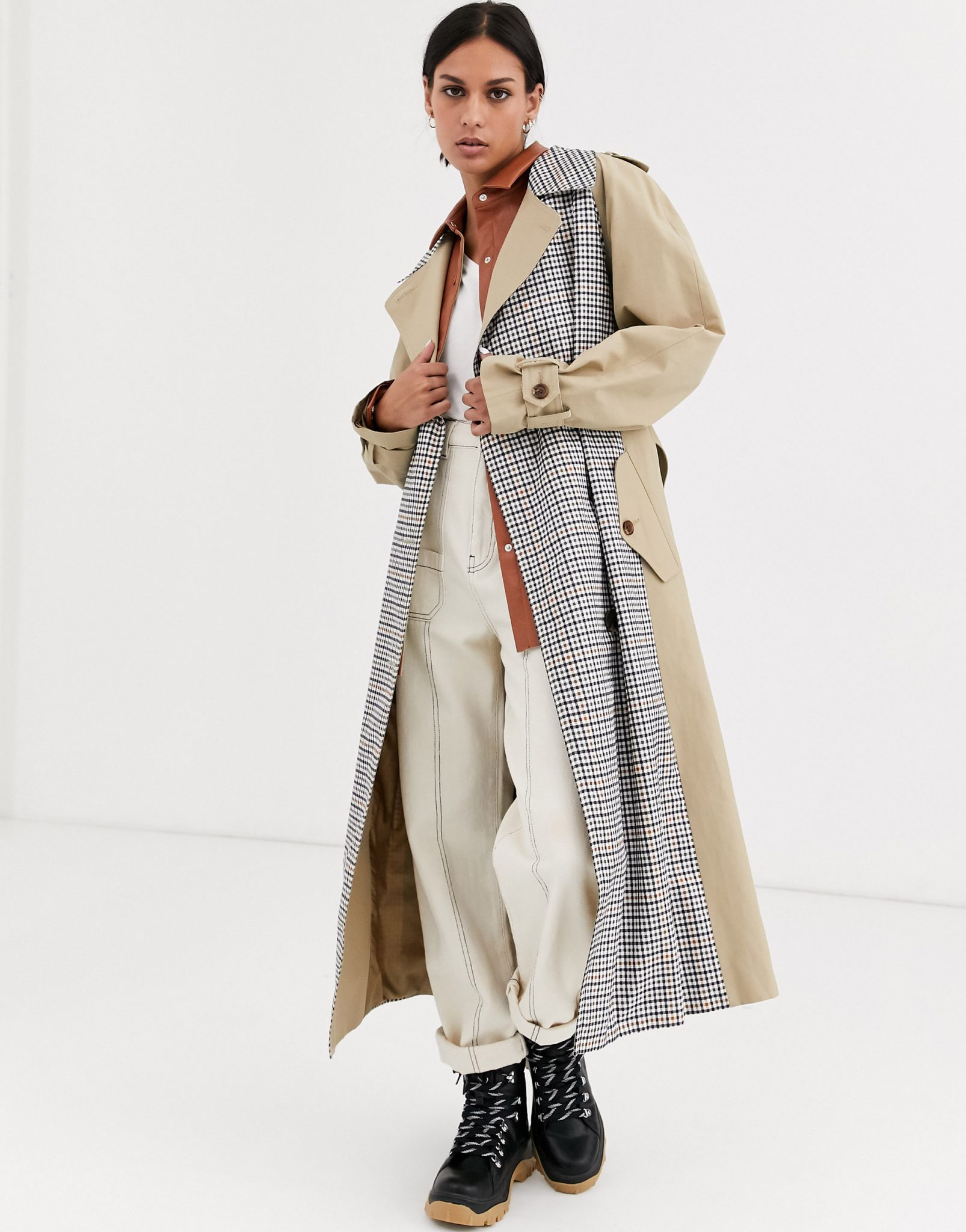 spliced trench coat