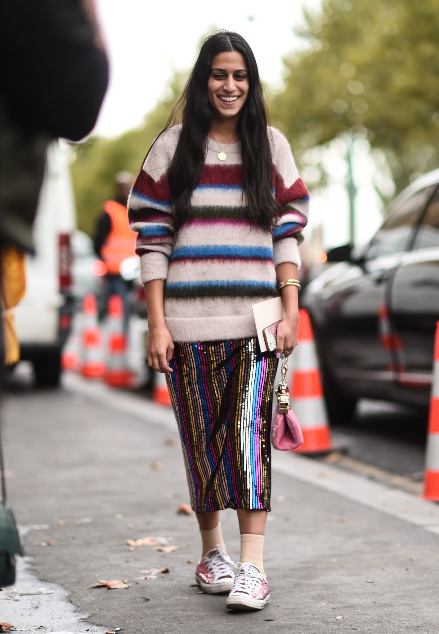 sequin skirt and jumper