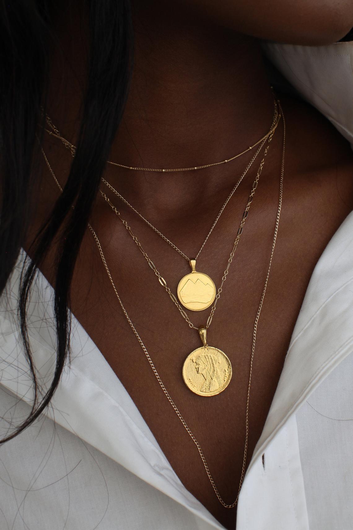 gold coin necklace cheap