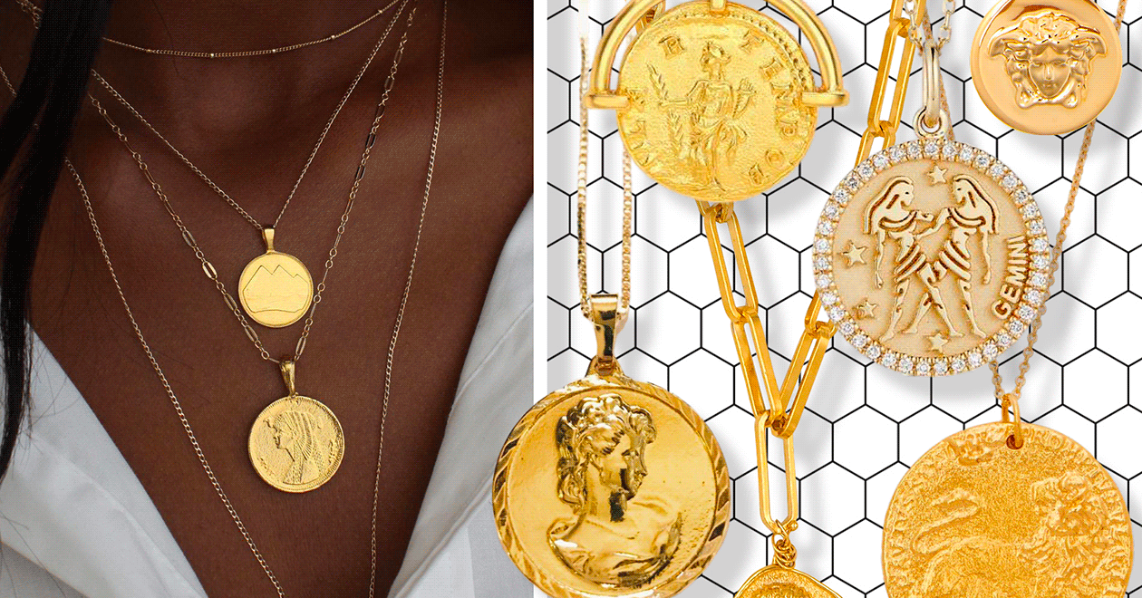 coin necklace gold design