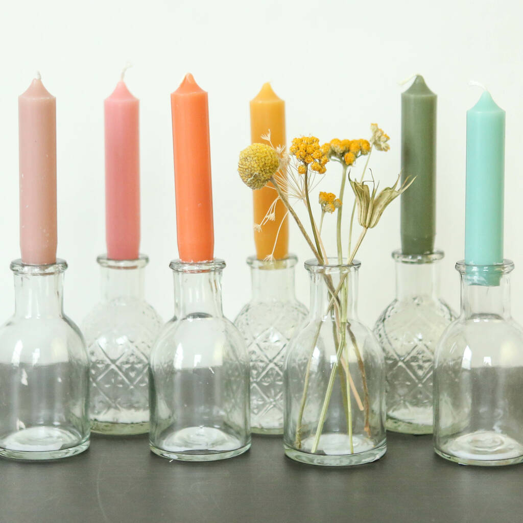 Dinner Candles: Chic Long, Tapered Candles In Pastel Colours