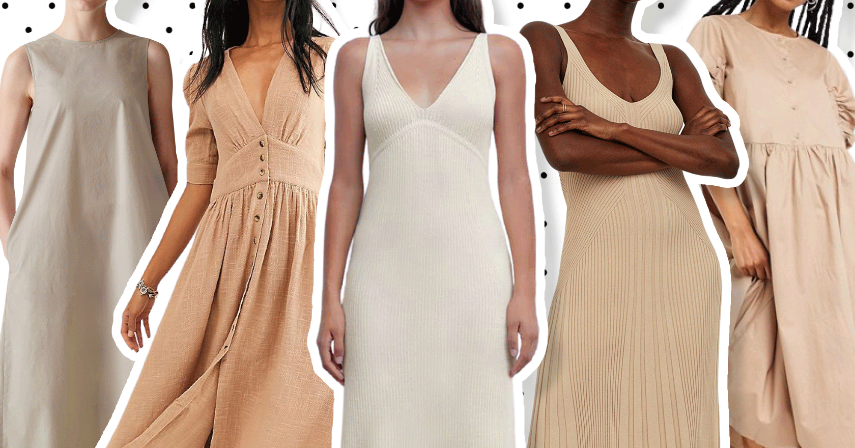 beige midi dress zara