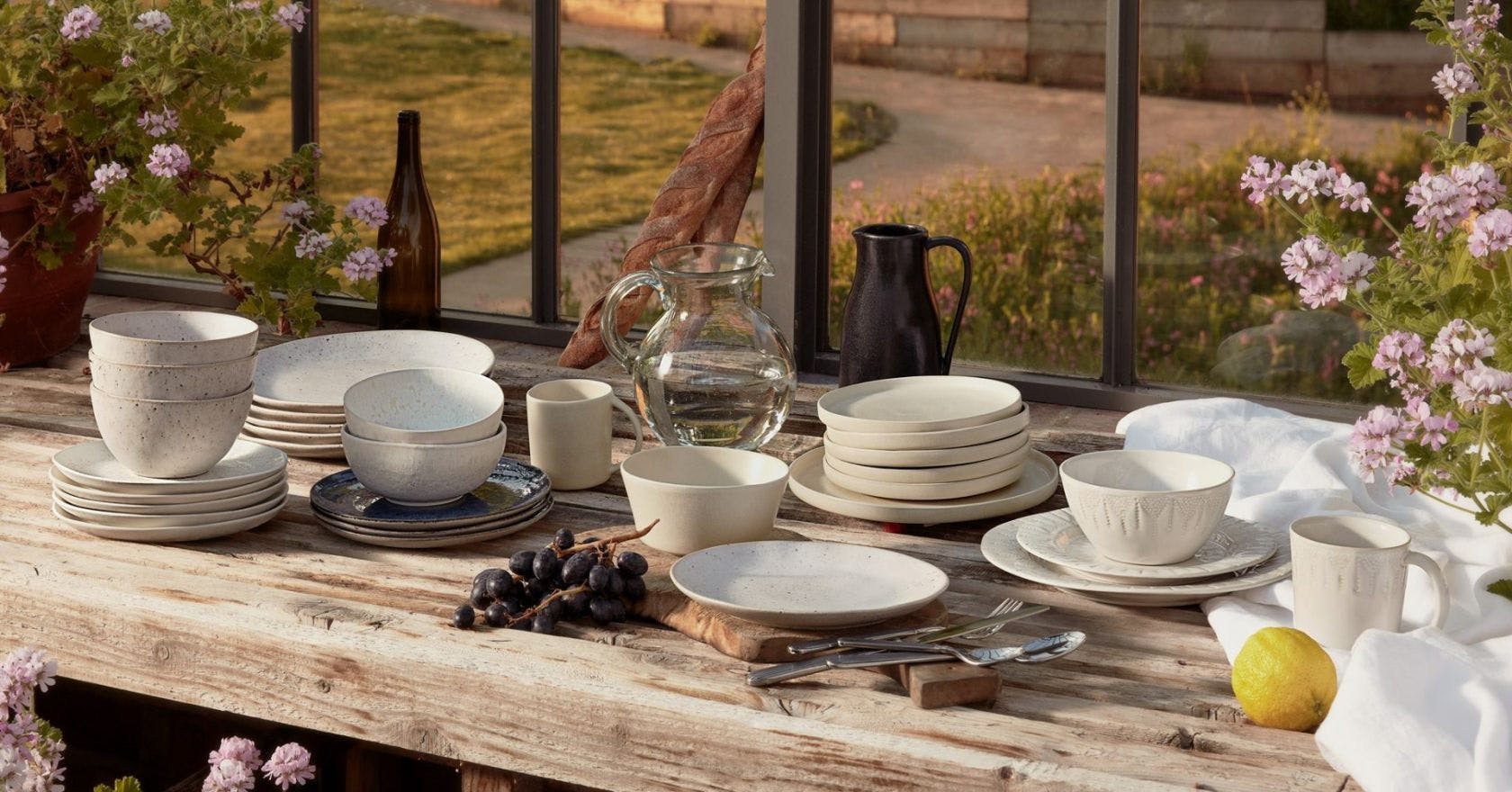 Ecru tableware and crockery for a neutral tablescape