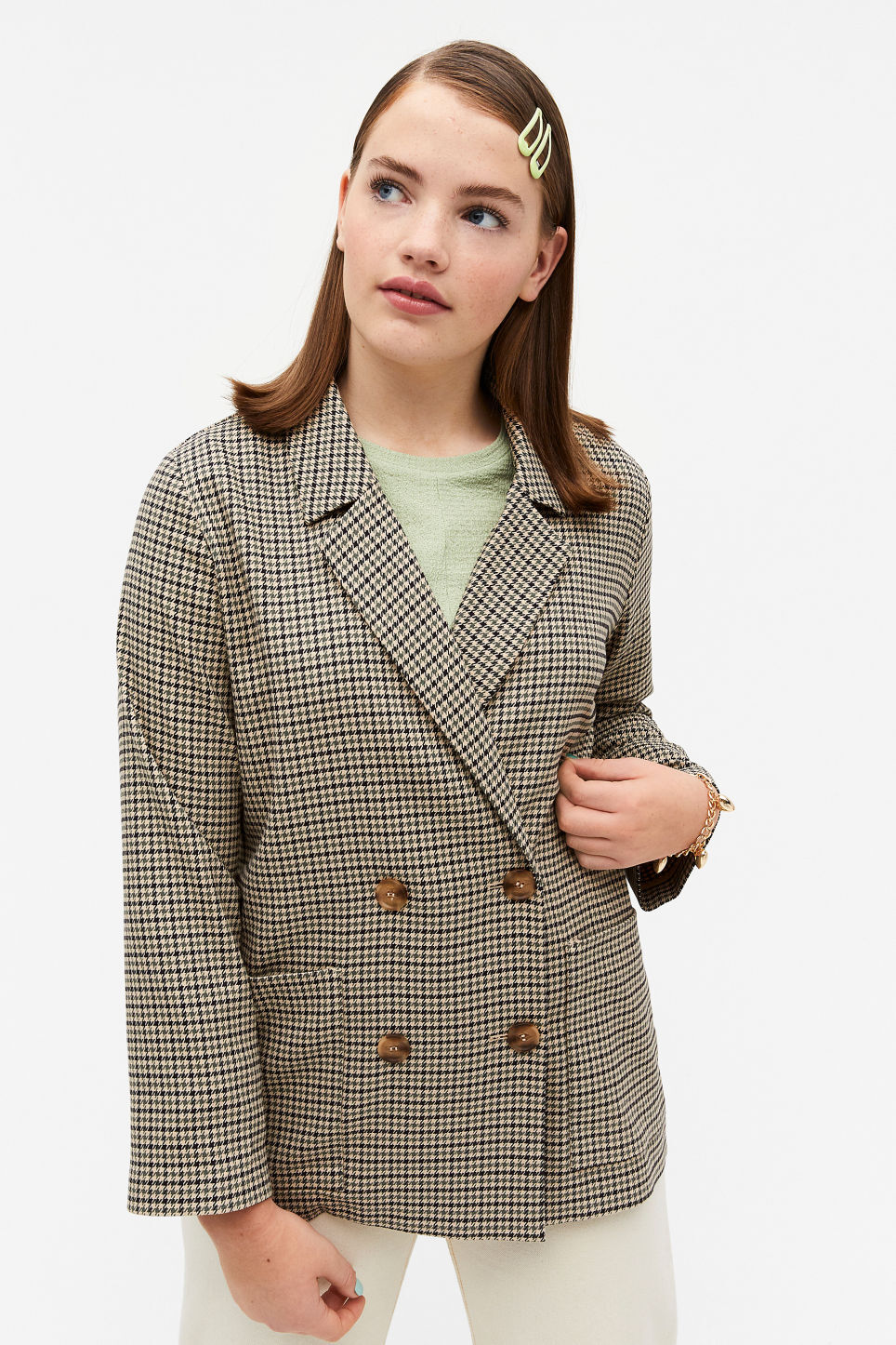 monki double breasted blazer