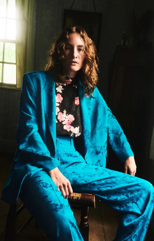 zara turquoise suit