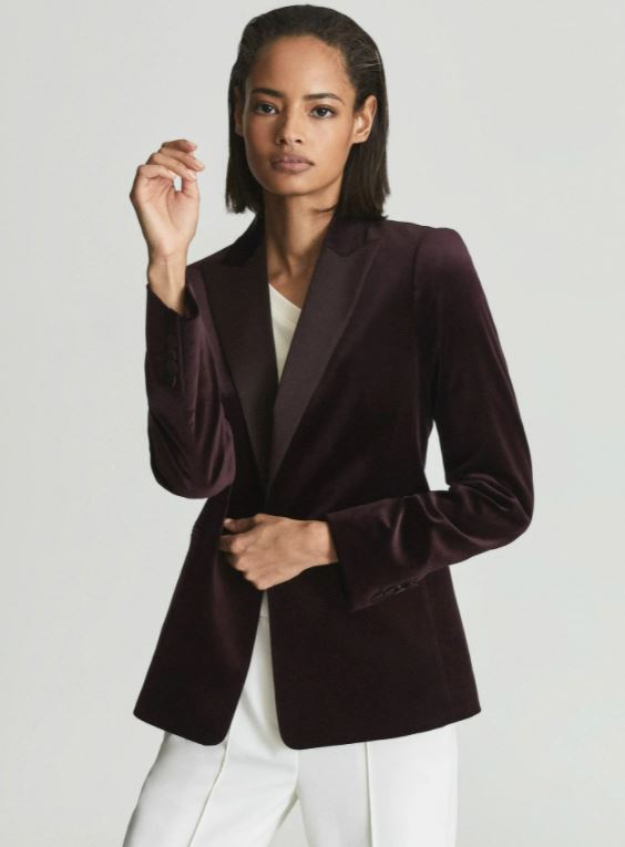 reiss opal velvet blazer