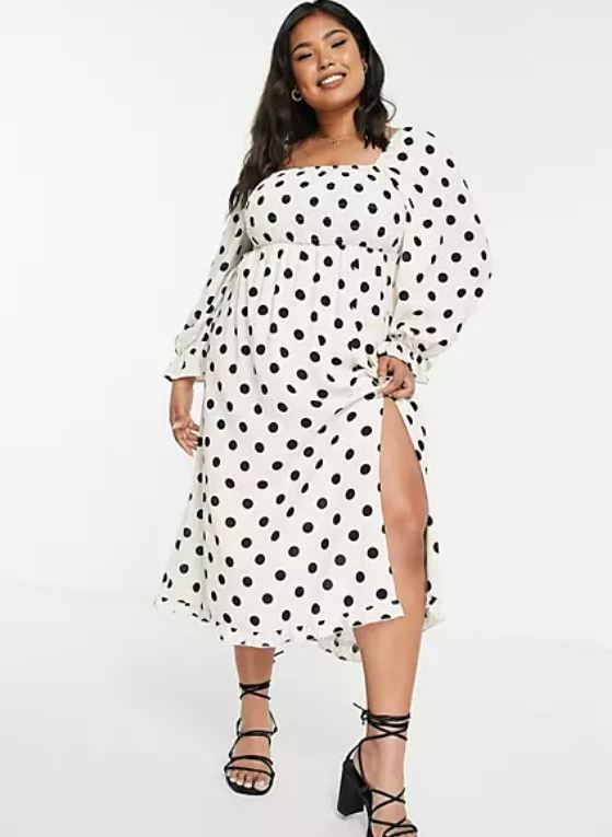 red and black polka dot dress plus size