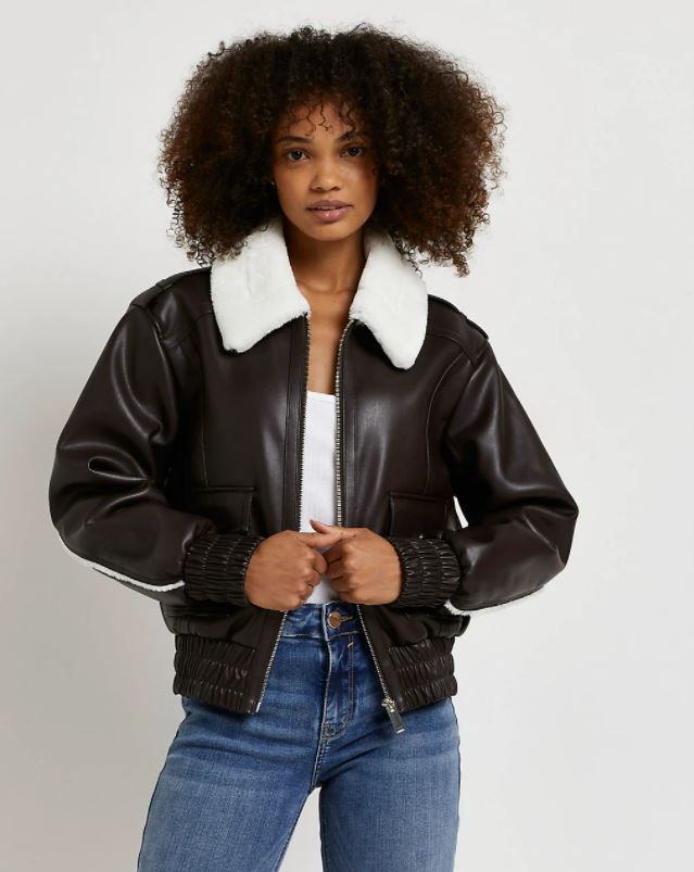 vegan leather bomber jacket