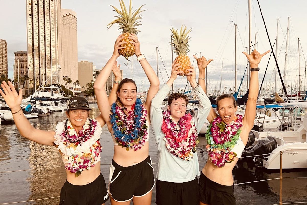 Female rowing team breaks world record rowing the Pacific Ocean